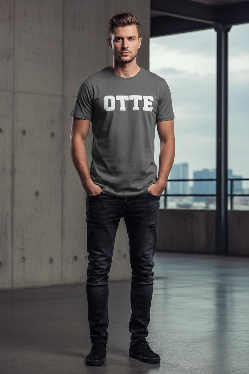 Model draagt een oversized OTTE T-shirt