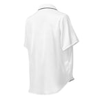 dames korte mouwen pyjama top in wit met een luxe, zijdeachtig gevoel, ideaal voor slaap- of loungewear.