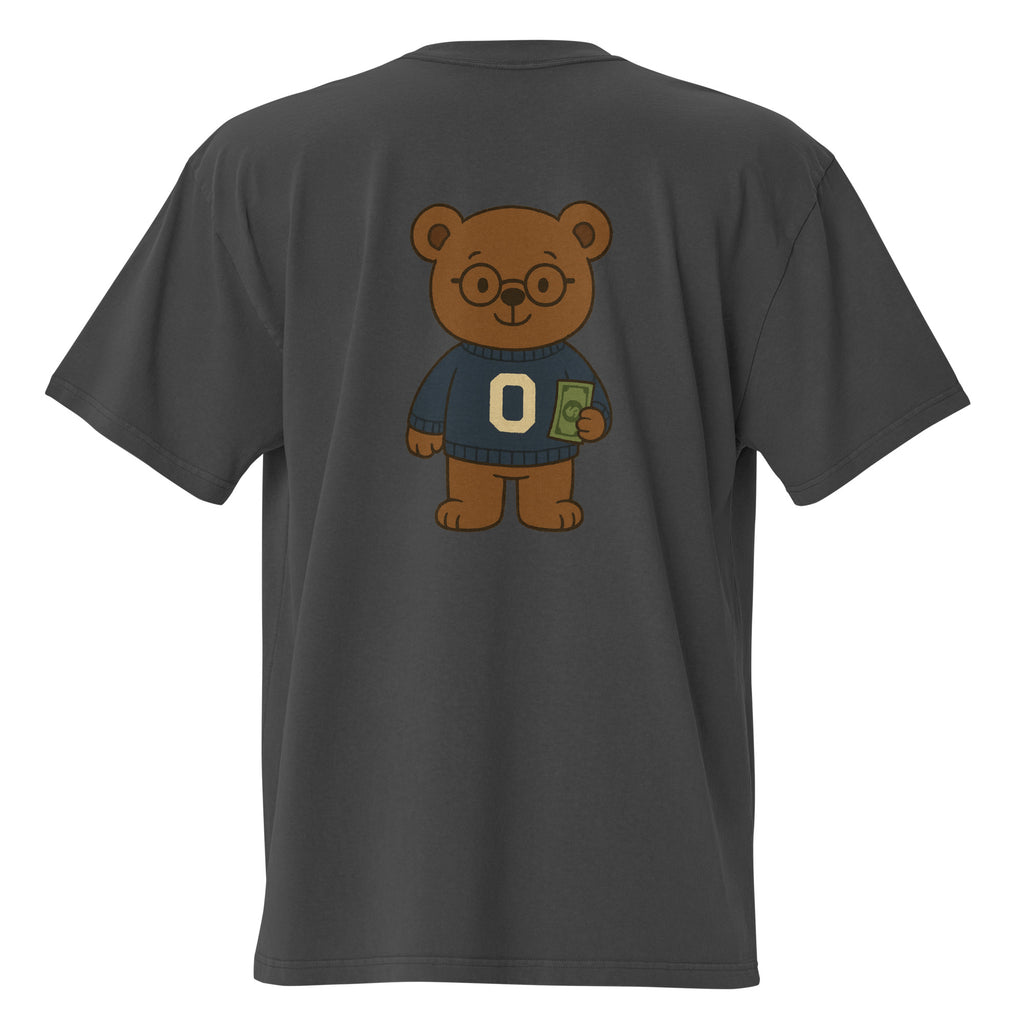 A Money Bear oversized t-shirt by Otte, featuring a cute bear graphic on the back in a relaxed fit style.