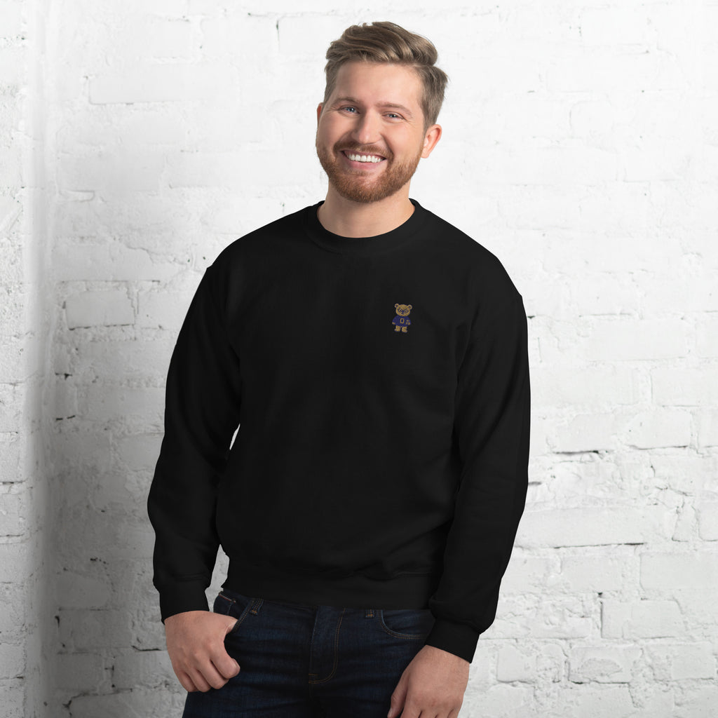 O-Bear Sweatshirt, zwart, voorkant met O-Bear op de borst
