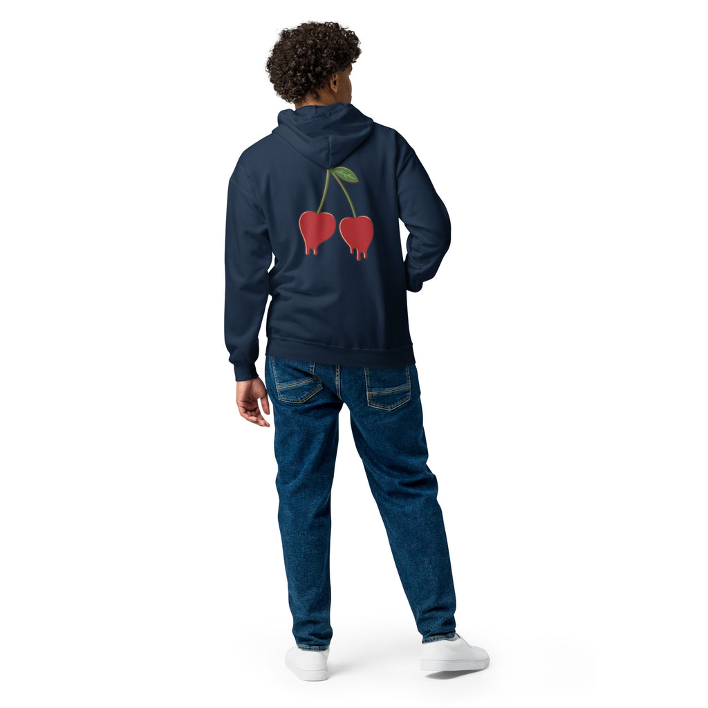 Cherry Drip Zip Hoodie, navy, achterkant
