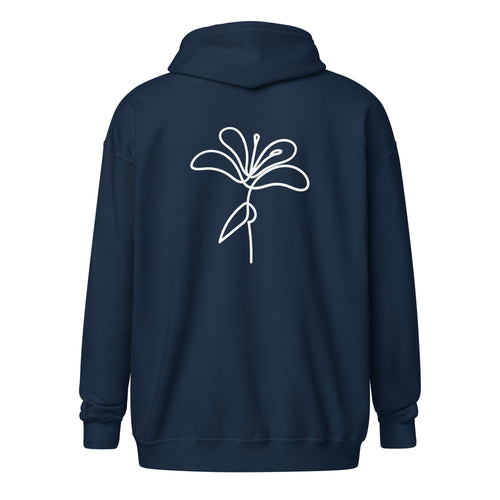 Flow Zip Hoodie, navy, achterkant