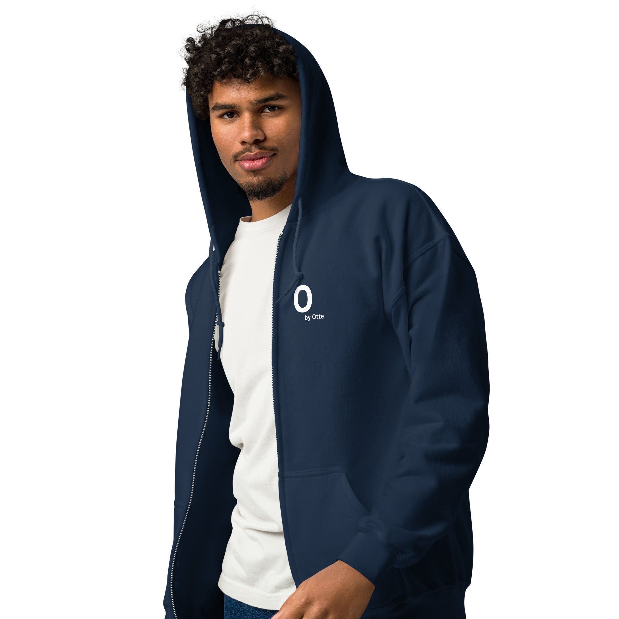 Cherry Drip Zip Hoodie, navy, linksvoor