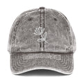 Vintage Flower Cap, charcoal grey, voorkant